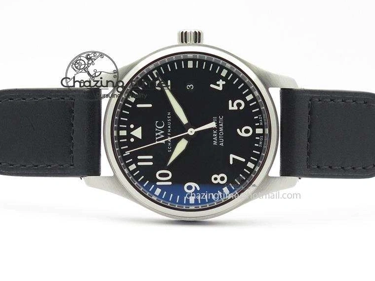 MIROTIME 0501 Mark XVIII IW327001 SS Mk Maker Best Edition Black Dial On Black Leather Strap A SunProtective 7299